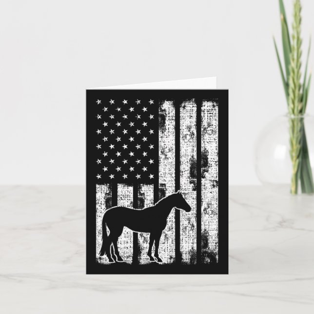 Carte Cheval de la Liberté Horse Patriotique Drapeau Amé (Devant)