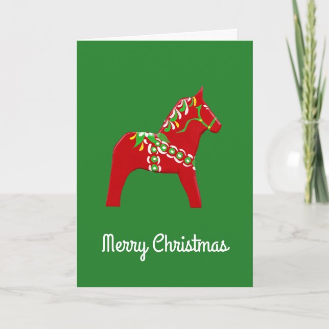 Carte Cheval de Noël Dala (Devant)