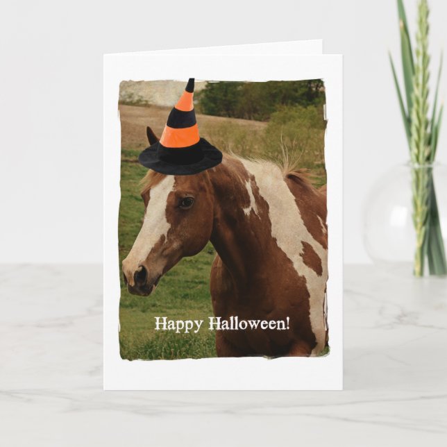 Carte Cheval de peinture d'Halloween (Devant)