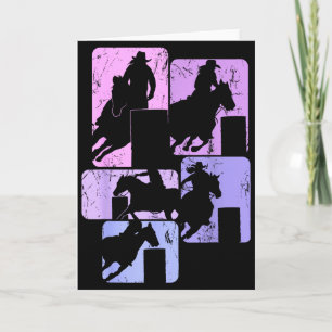 Carte Cheval de rodéo de course de tonneau Cowgirl Femme