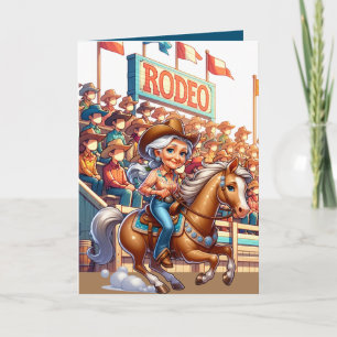 Carte Cheval de Rodéo Occidental Grand-mère Cowgirl Pers