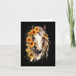 Carte Cheval de tournesol Portrait Cheval Equestre Cowgi