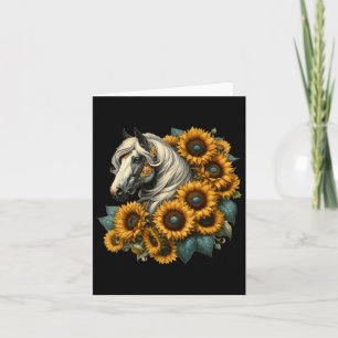 Carte Cheval de tournesol Portrait Cowgirl équestre Hors