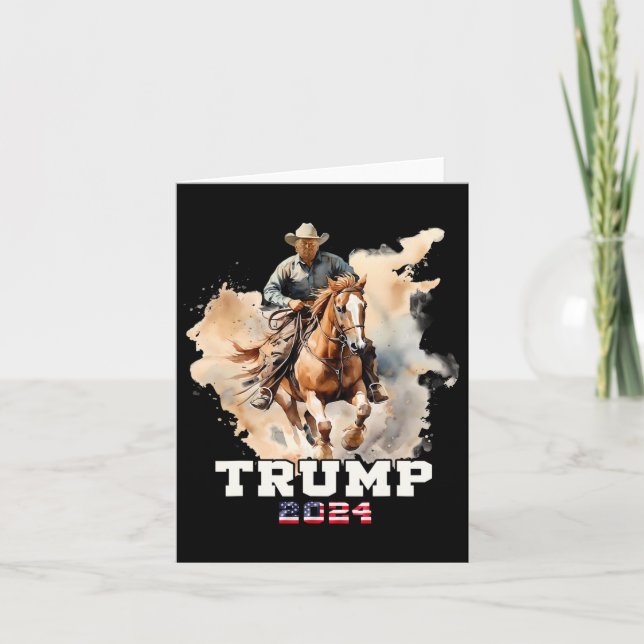 Carte Cheval d'équitation Drapeau américain Cowboy (Devant)