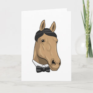 Carte Cheval en gentleman avec nœud papillon