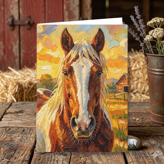 Carte Cheval en impasto dans une ferme   (Créateur téléchargé)