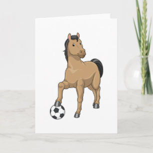 Carte Cheval en tant que joueur de football avec ballon 