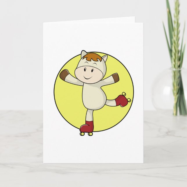 Carte Cheval en tant que patineur en ligne et patins en  (Devant)