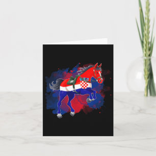Carte Cheval équitation Croatie Drapeau