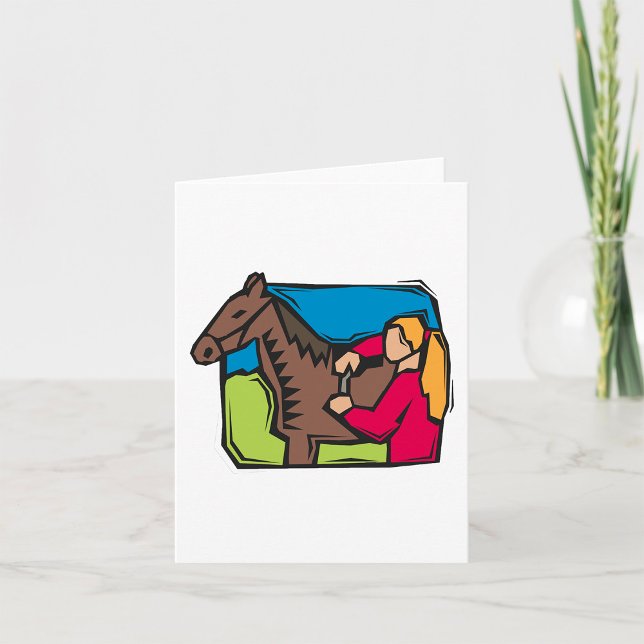 Carte Cheval et fille de la ferme (Créateur téléchargé)