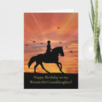 Cheval et Rider Grand-fille Anniversaire