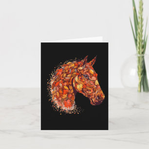 Carte Cheval Face Automne Feuilles Thanksgiving Day Hors