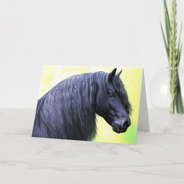 Carte cheval frison (Devant)
