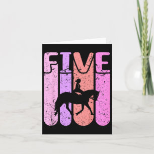 Carte Cheval Girl 5e anniversaire Équitation