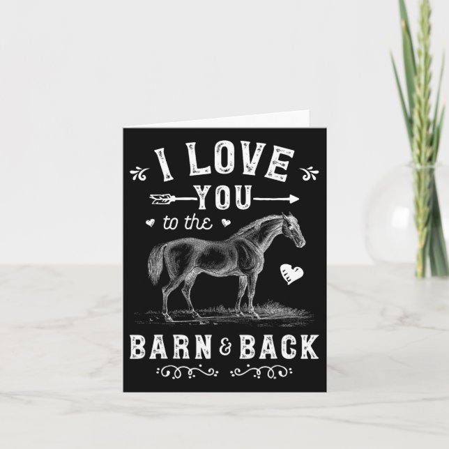 Carte Cheval Je T'Aime À La Grange Et Les Filles Dos Hor (Devant)