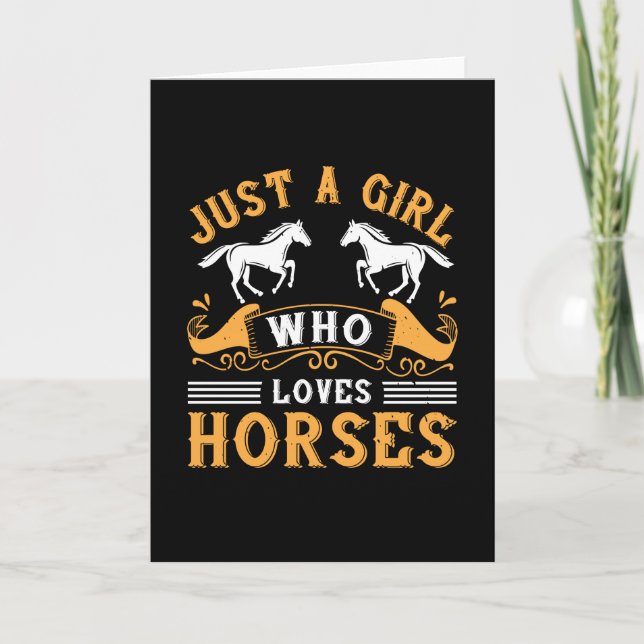 Carte Cheval - Juste Une Fille Qui Aime Les Chevaux (Devant)