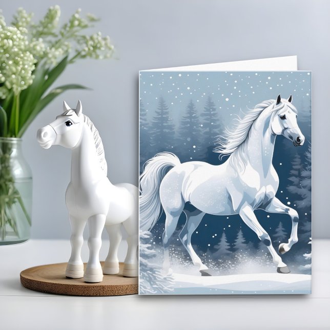 Carte Cheval magique blanc d'hiver (Créateur téléchargé)