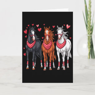 Carte Cheval Mignon Saint-Valentin Noir Petit Uni-enfant