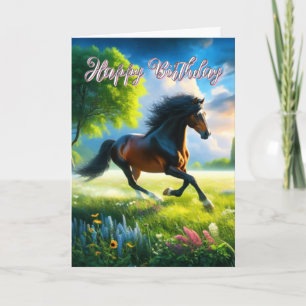 Carte Cheval Mustang Joyeux anniversaire