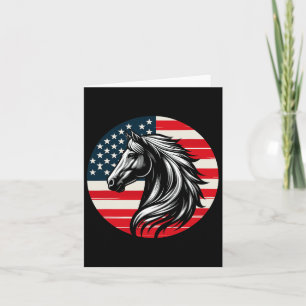 Carte Cheval Patriotique Drapeau Américain Équitation 4e