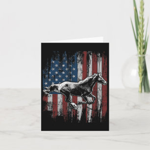 Carte Cheval Patriotique Drapeau Américain Équitation Gi