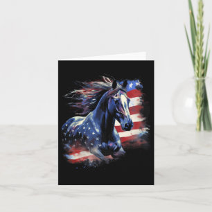 Carte Cheval Patriotique Drapeau Américain Équitation We