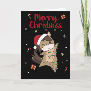 Carte Cheval Poney Noël Neige Hiver Animaux Chevaux Ca