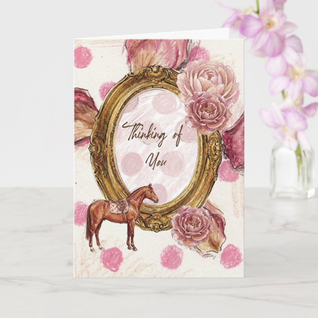 Carte Cheval qui pense à toi (Orchidée)