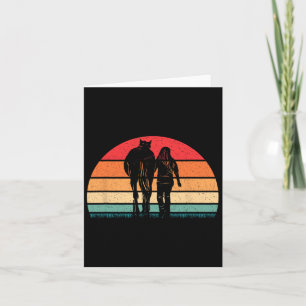 Carte Cheval Rétro équitation Western Cowgirl Femmes