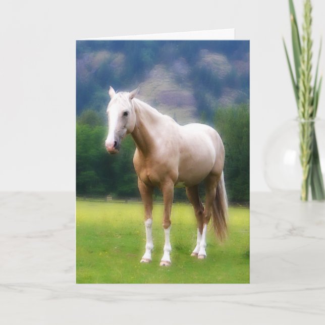 Carte Cheval rêveur de palomino (Devant)