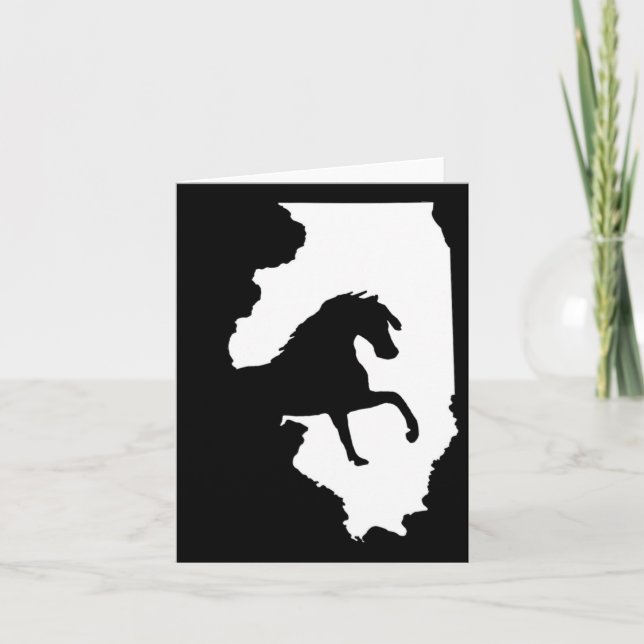 Carte Cheval vintage de l'Illinois (Devant)