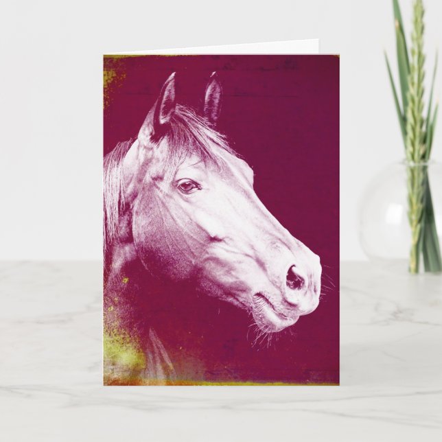 Carte Cheval Violet, Anniversaire (Devant)