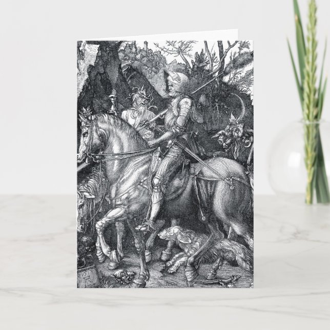 Carte Chevalier, mort et diable - Albrecht Dürer (Devant)