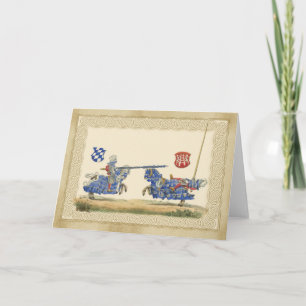 Carte Chevaliers médiévaux Jousting en plein bardage et 