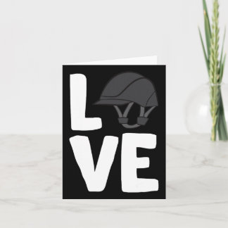 Carte Chevaux Aimer Casque équestre I Love Horseback Rid