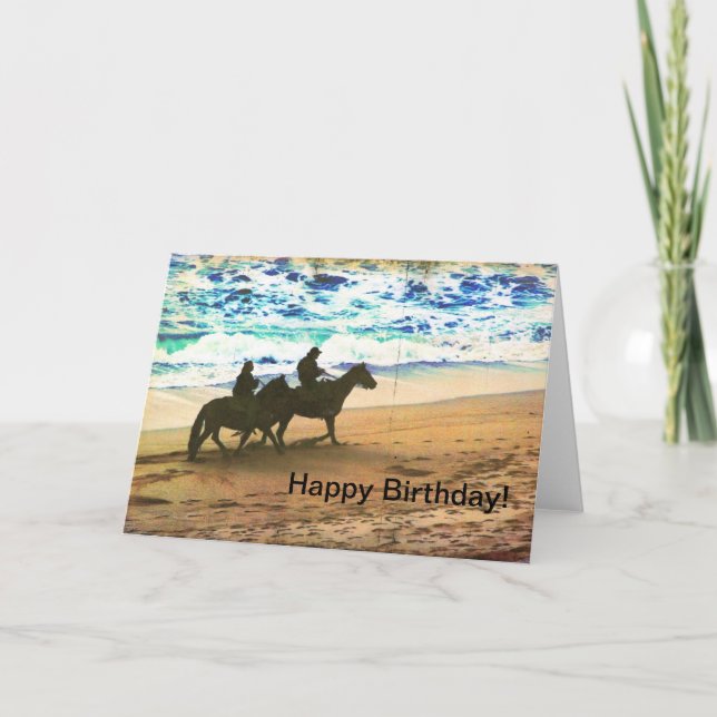 Carte Chevaux au galop sur la plage (Devant)