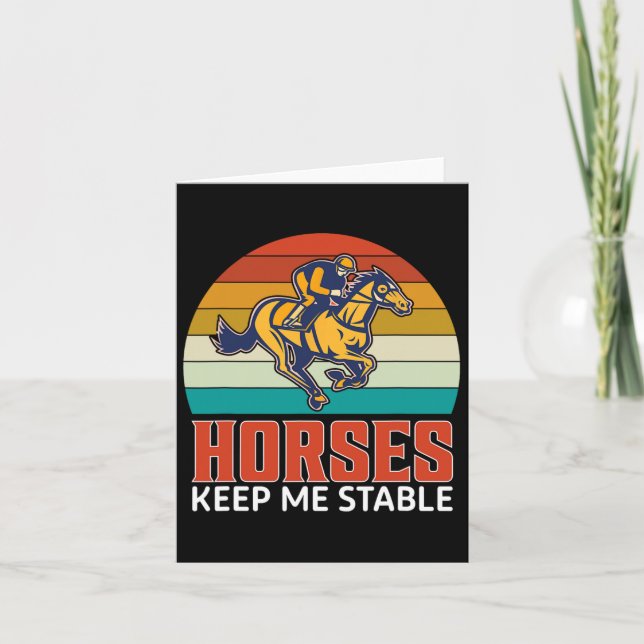 Carte Chevaux me garder stable drôle Equestrian (Devant)