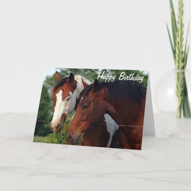 Carte Chevaux photo Joyeux anniversaire (Devant)