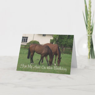 Carte Chevaux Tante Personnalisée Anniversaire