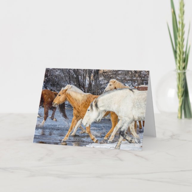 Carte Chevaux traversant le ruisseau (Devant)