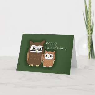Carte Chevêchette papa et enfant Cute animal Bonne Fête 