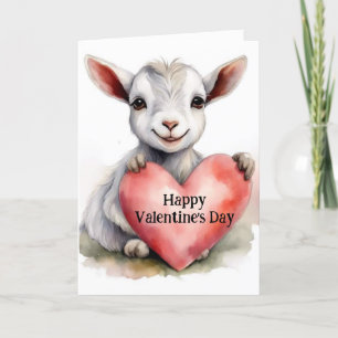 Carte Chèvre adorable pour la Saint-Valentin