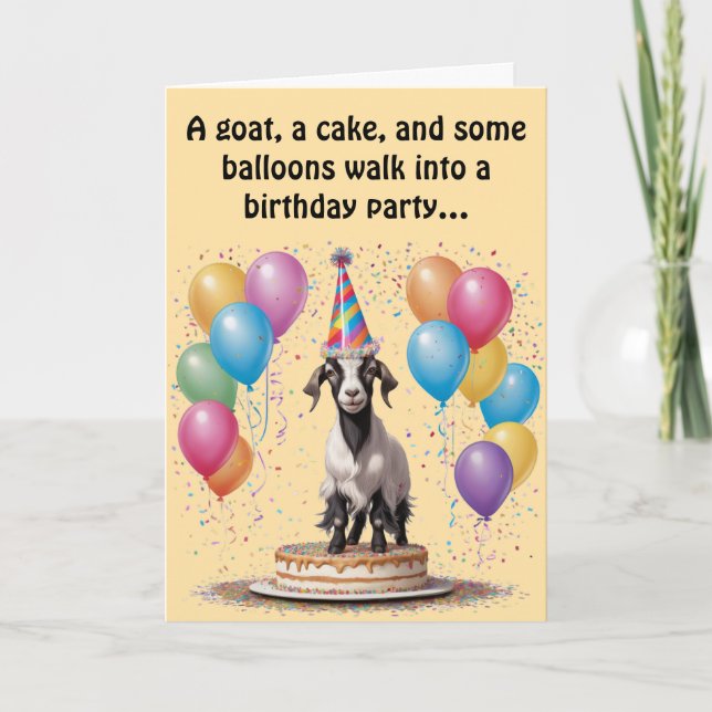 Carte Chèvre Anniversaire Surprise - Amusant & Sorcier (Devant)