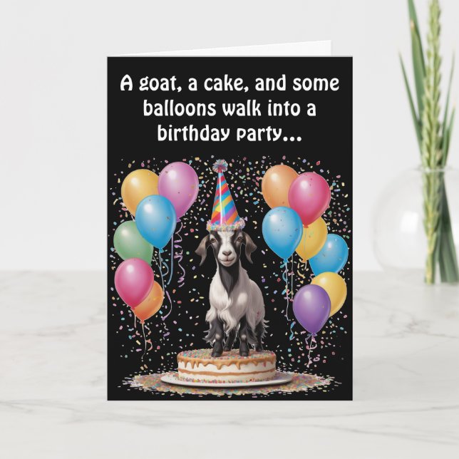 Carte Chèvre Anniversaire Surprise - Amusant & Sorcier (Devant)