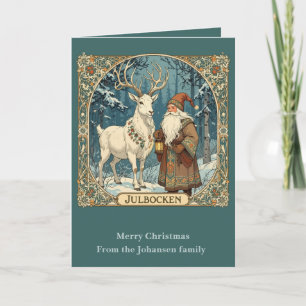 Carte Chèvre de Yule et Jultomten Julbocken scandinave
