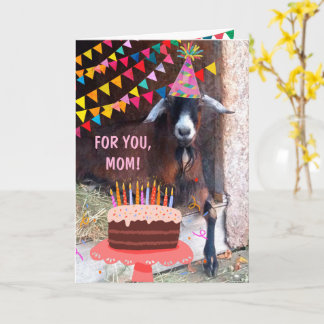 Carte Chèvre drôle "Pour maman" Anniversaire