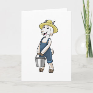 Carte Chèvre en fermier avec seau