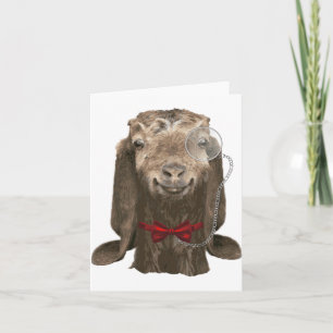 Carte Chèvre Nubienne Drôle Avec Monocle