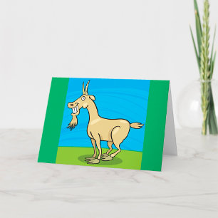 Carte Chèvre Souriante Dessin Animé Fermier Animal