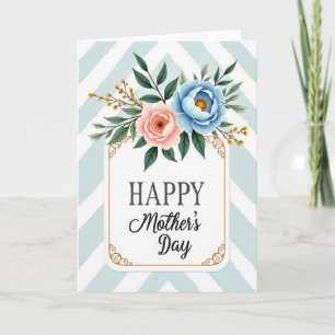 Carte Chevron Fleur Délicate